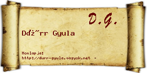 Dürr Gyula névjegykártya