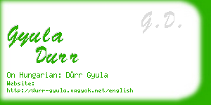 gyula durr business card