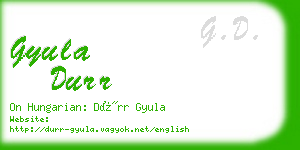 gyula durr business card